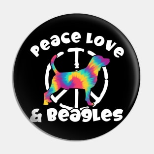 Peace Love & Beagles Tie Dye Pin