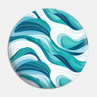 Ephemeral Crests: Hokusai Waves Reimagined Pin