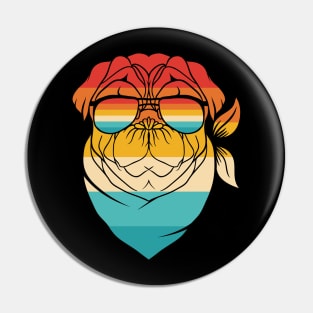 Dog Retro Pug Badass Pin