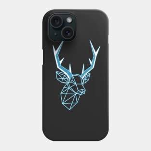 Geometric Blue Light line Stag Low-poly Head Phone Case