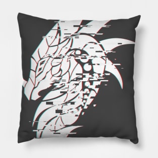 White dragon tattoo (glitch) Pillow