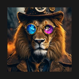 Steampunk Lion With Glasses T-Shirt