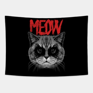 Black Metal Meow Cat Tapestry