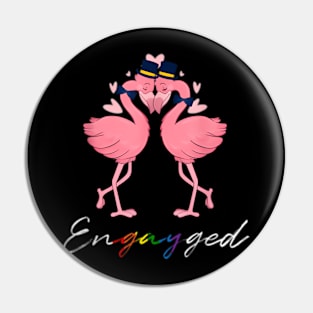 Flamingo Gay LGBT  Flag Pin