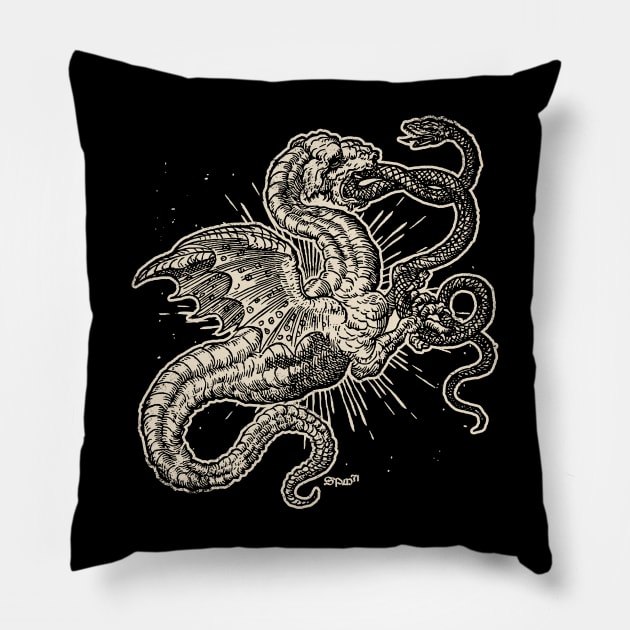 Medieval Heroicall French Dragon Emblem Pillow by StudioPM71