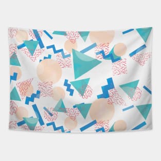 90's Pastel Geometric Pattern Tapestry