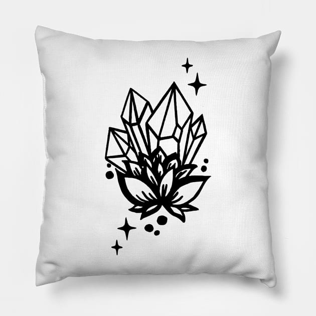 Crystal Flower Art T-Shirt Pillow by OgogoPrintStudio