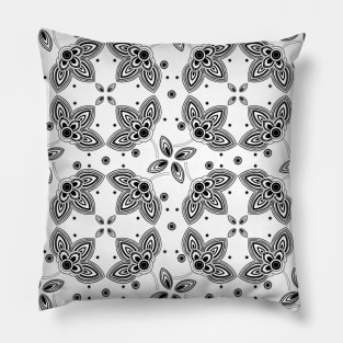 Black White Paisley Tile Pillow