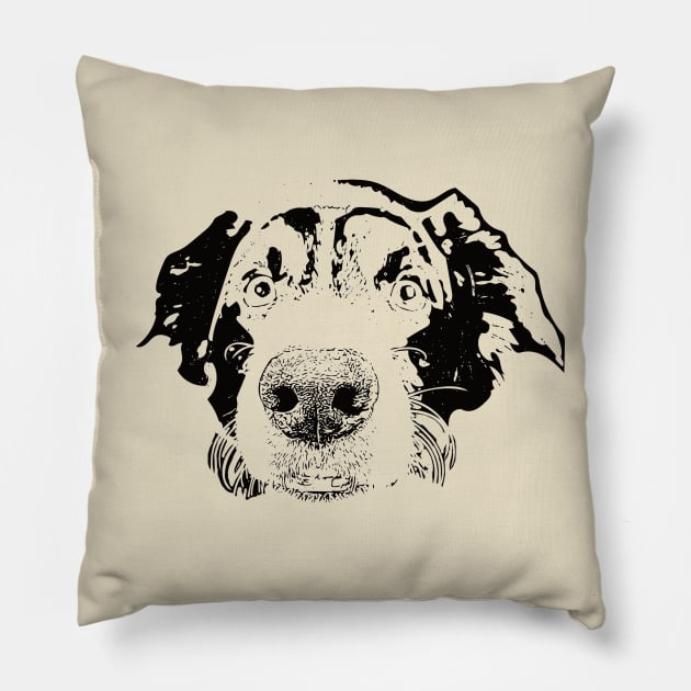 Border Collie Face Design - A Collie Christmas Gift Pillow by DoggyStyles