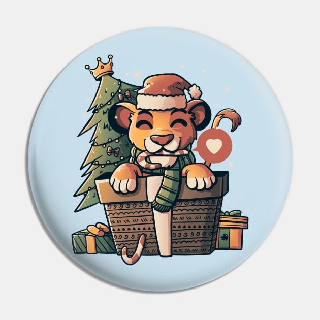 Lion Gift Cute Funny Christmas - Light Pin by eduely