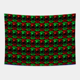 Red-Green Solar Eclipse Pattern Tapestry