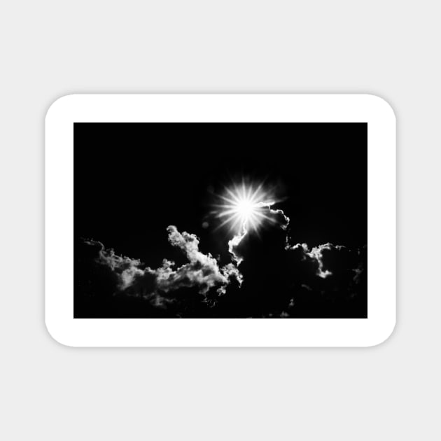 Monochrome image of sun burst Magnet by brians101