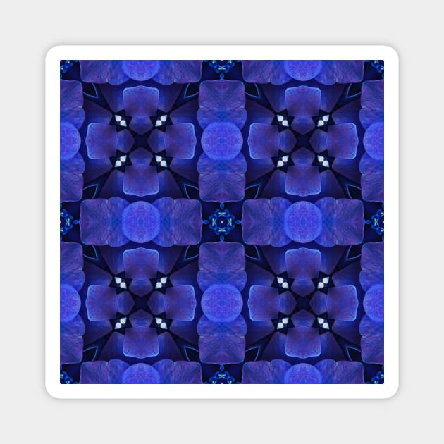 Royal Blue Hydrangea Pattern 2 Magnet by BubbleMench