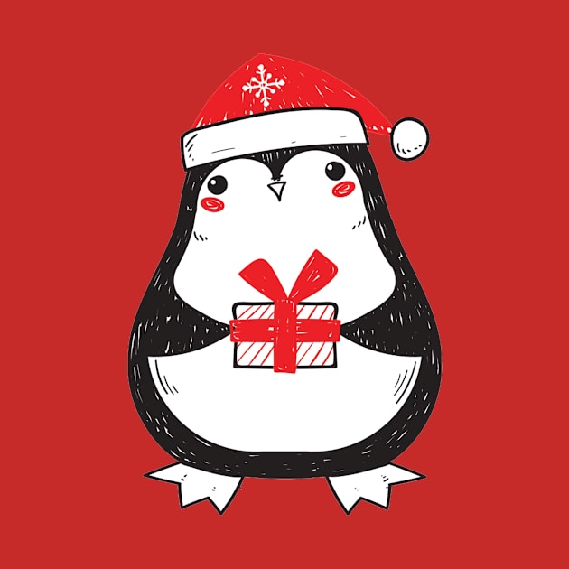 Cheerful Christmas Penguin by Korry