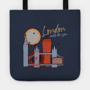 London Awaits: Iconic Cityscape & Typography Tote