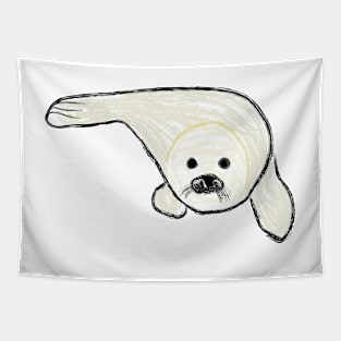 Artwork of a Cute Baby Seal Tapestry