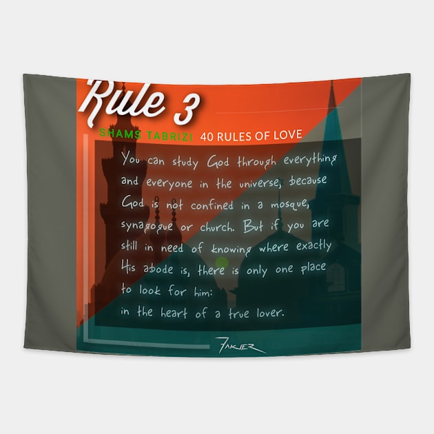 40 RULES OF LOVE - 3 Tapestry by Fitra Design