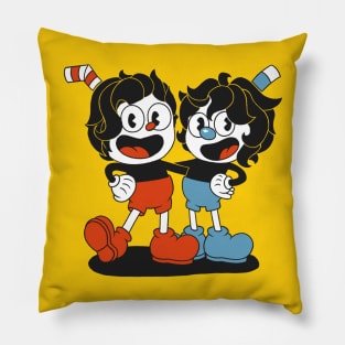 Wolfhard Brothers as Cuphead and Mugman Pillow