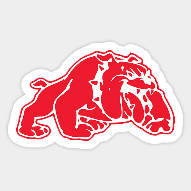Red Bulldog Logo Bulldog Sticker Teepublic