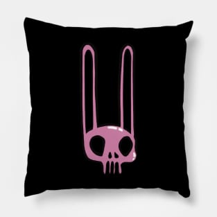 Pink Bunny Skull Pillow