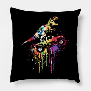 T-Rex riding monster truck Pillow