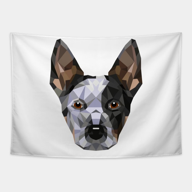 Geometric Blue Heeler Tapestry by sins0mnia