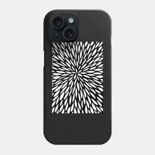 Black and White Burst - Radiating Design - Drawn By Hand Phone Case