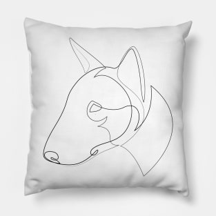 Bull Terrier - one line drawing Pillow