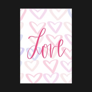 Pink and Purple Love with Hearts T-Shirt