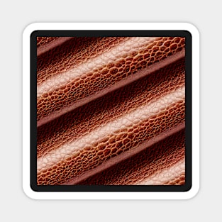 Brown Imitation leather stripes, natural and ecological leather print #20 Magnet