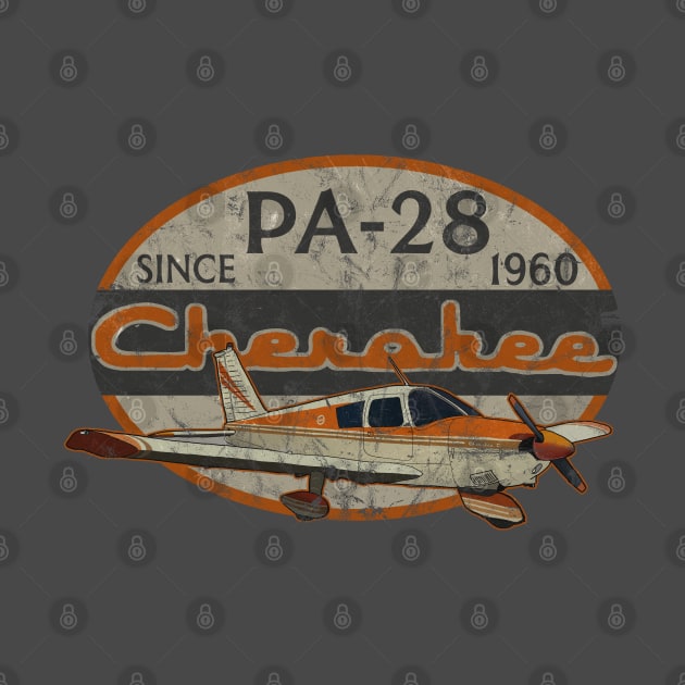 Piper Cherokee PA-28 Retro Vintage Design by DesignedForFlight