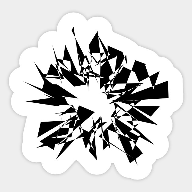 Geometric Abstract Iii Black And White Geometric Sticker Teepublic