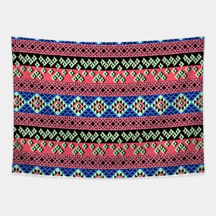 Vintage Mayan Pattern Pink Tapestry