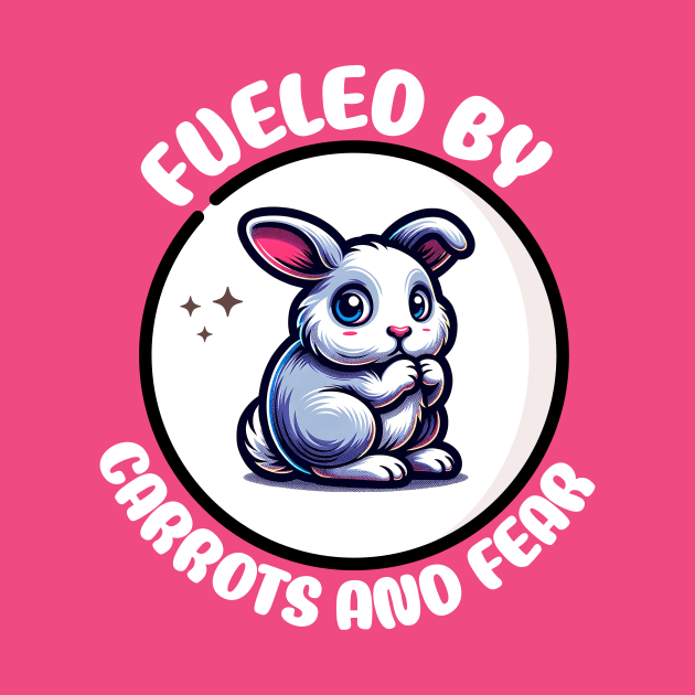 Fueled by Carrots and Fear - Scared Bunny by Pink & Pretty