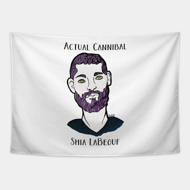 Actual Cannibal Shia LaBeouf 2022 remaster Tapestry by jazmynmoon