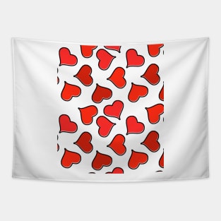 Heartzy Pattern Black Outline Tapestry