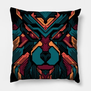 Wolf lines colorful Pillow