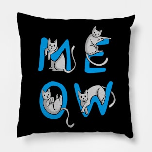 Dramabite Meow Cats Love Kitten Funny Cute Cat Lover Gift Graphic Pillow