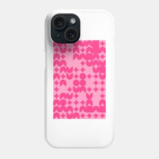 Girly Pinkish Geometric Pattern - Flowers & Stars #3 Phone Case