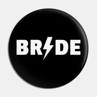 Bride Rocks (Hen Night / Bachelorette Party / Heavy Metal / White) Pin