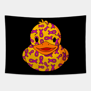 Ribbons Pattern Rubber Duck Tapestry