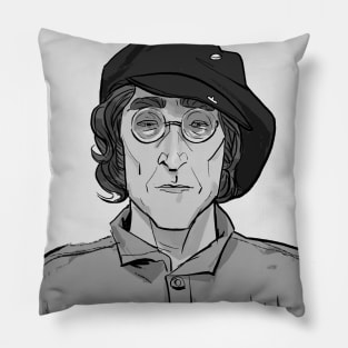 John Lennon grayscale Pillow