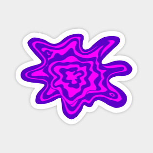 Trippy Topographic Contour Fluid Line Art Graphic Pink and Purple Magnet