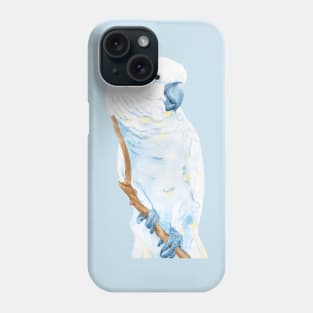 Watercolor umbrella cockatoo - parrot portrait Phone Case