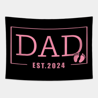 Men Dad Established Est 2024 Girl Newborn Daddy Father Tapestry