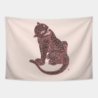 Pink Tiger -Minhwa Korean folk art Tapestry