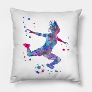 Female Soccer Player Pillow