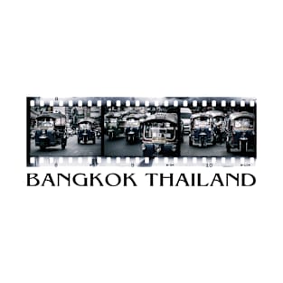 Bangkok Thailand Tuk-Tuk Taxis - Triptych Of 3 Photographs With Film Strip Framing T-Shirt