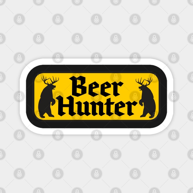 Beer Hunter Yellow-Black Magnet by GrumpyDog