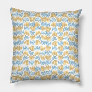 Blue and gold zig zag Pillow